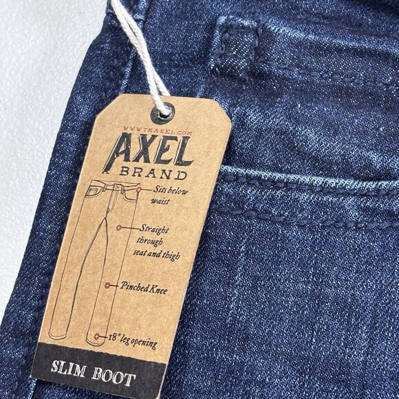 T.K. Axel Men's Slim Boot Cut Stretch 7 Pocket Denim Jean Dark 32x30 NWT - Picture 9 of 16